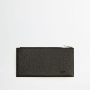 Black long leather wallet