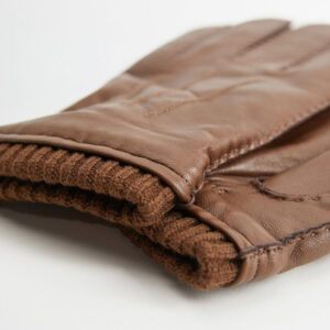 Cow leather & woolen gloves