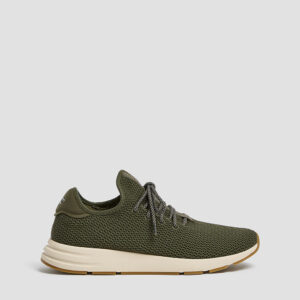 Sport running sneakers with basic form and fabric material